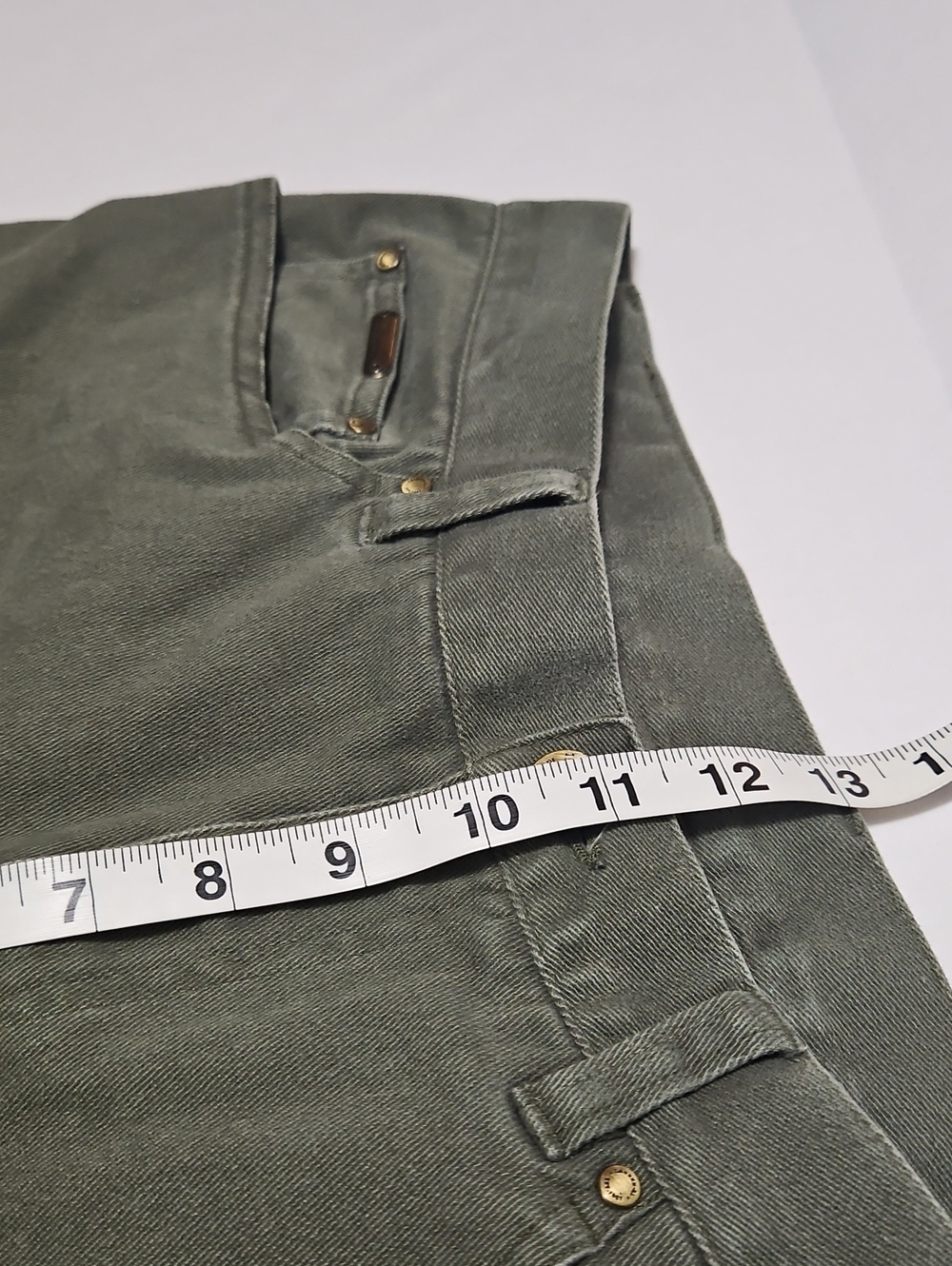 Lauren Jean Co Women's Dark Olive Green Straight Leg Jeans Pants Size 12 - Picture 5 of 13